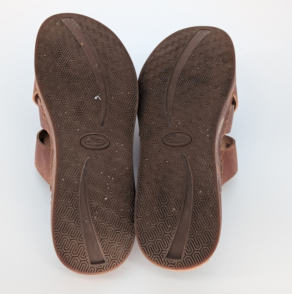 Chaco Wayfarer Slide Leather Cross-Strap Sandal | Size 9 | Toffee Brown Summer - Picture 15 of 17
